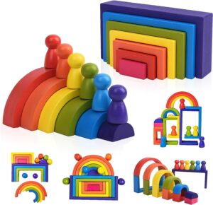 Montessori Rainbow Wooden Stacker Toy