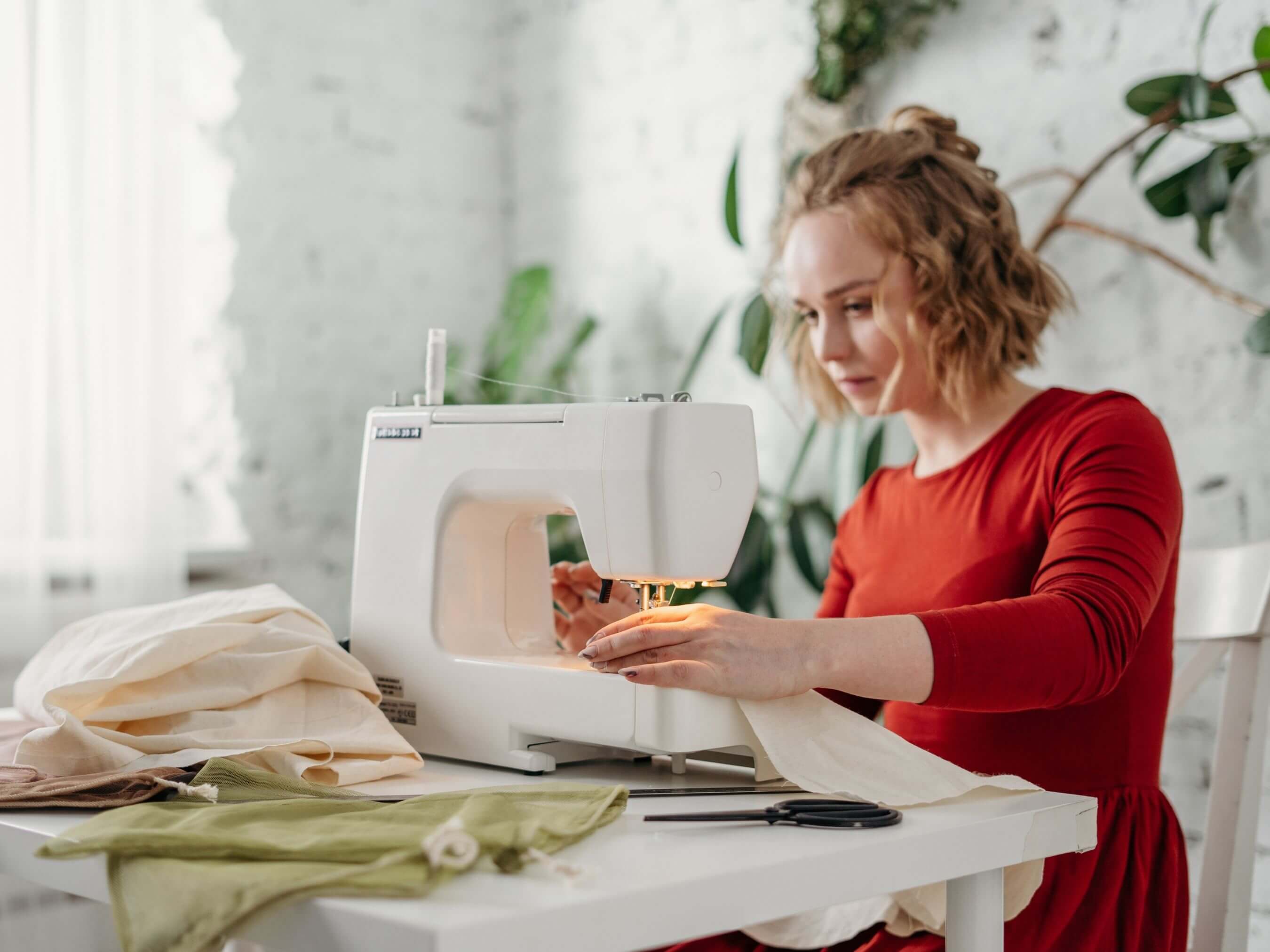 woman sewing